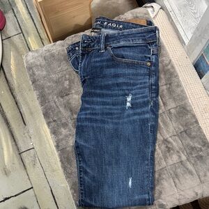 American Eagle Outfitters Women's Dark Blue Skinny Jeans